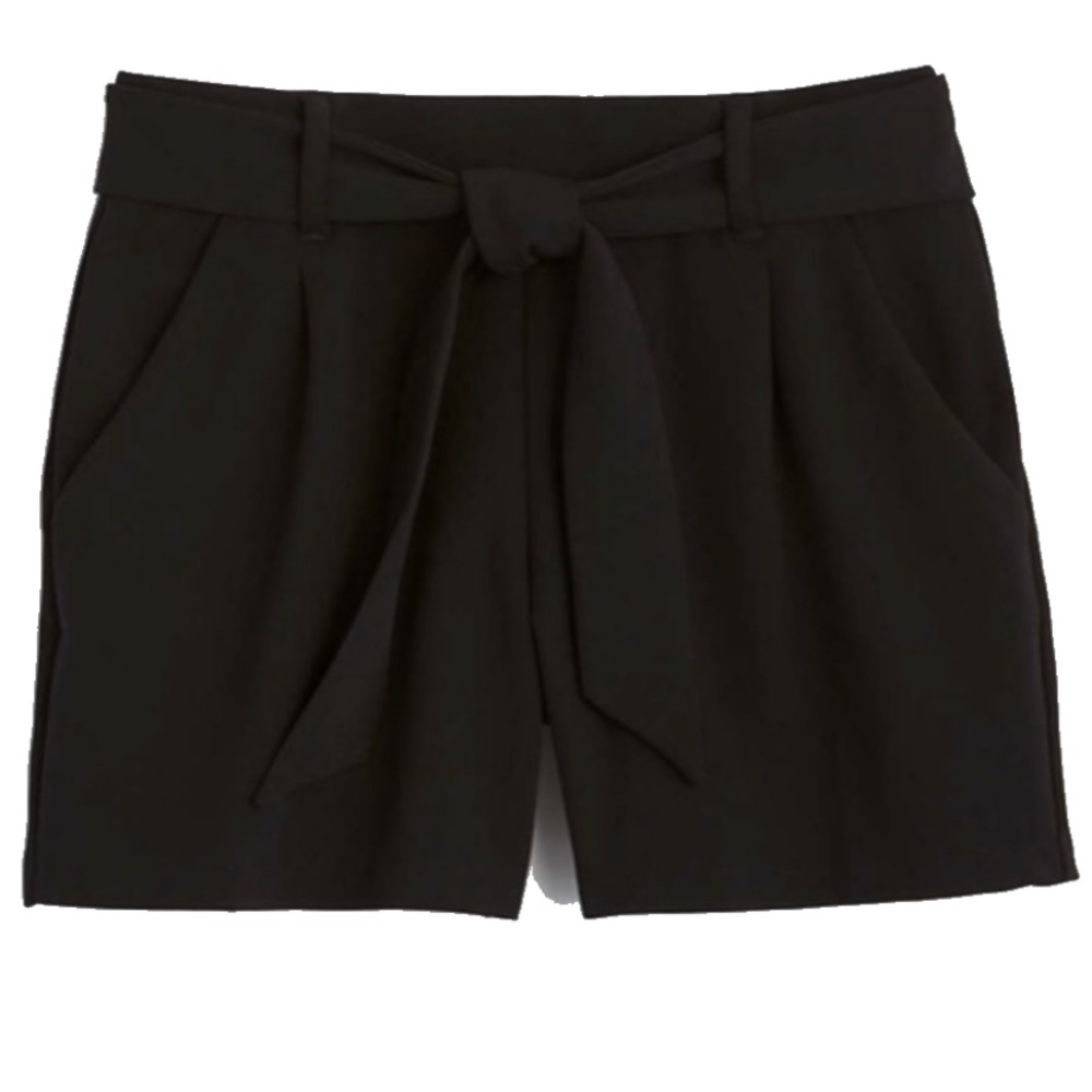 LOFT Black Tailored Shorts with tie belt